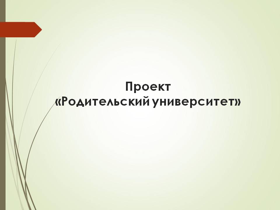 Проект родительский университет в школе рб